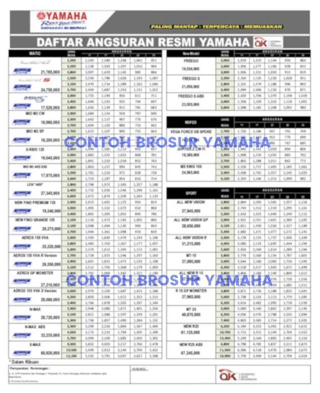 contoh brosur yamaha